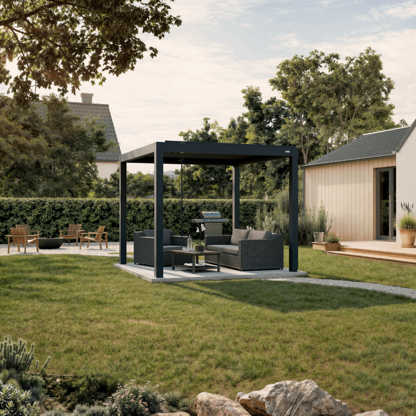 Bioklimatinė pergola ECO - rankinis valdymas